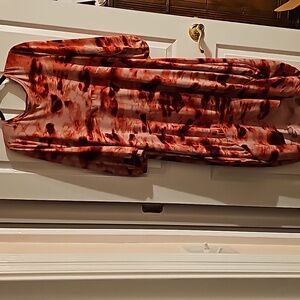 Zadie B's bubble dress size large Euc red, maroon and pink